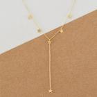Romwe Gold Tone Dainty Chain Star Charm Lariat Necklace