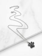 Romwe Rhinestone Claw Pendant Chain Necklace