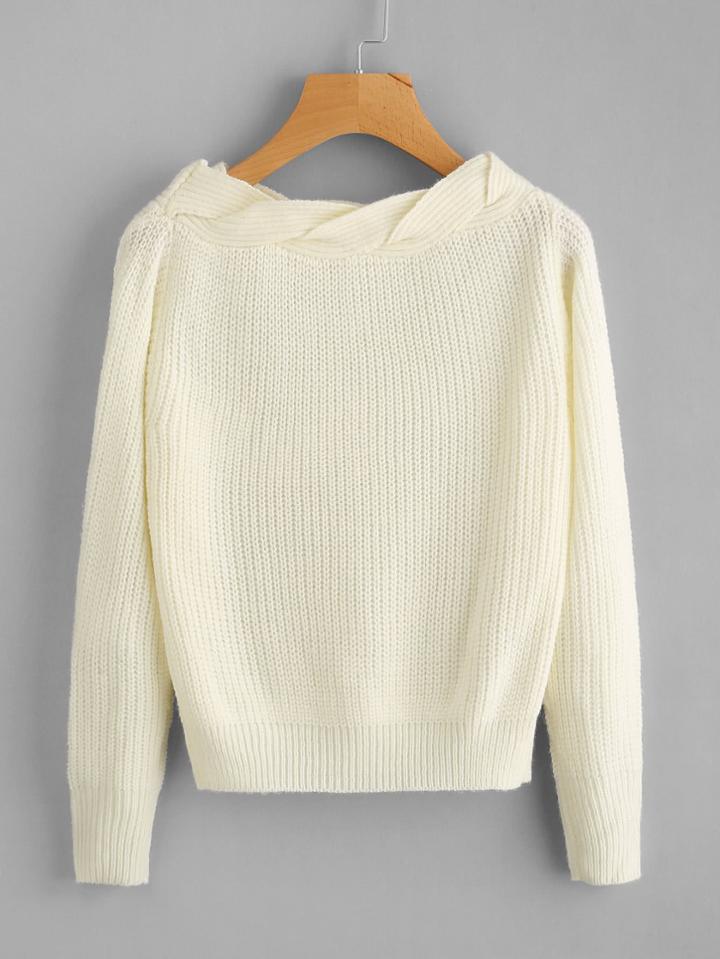 Romwe Twist Neck Sweater