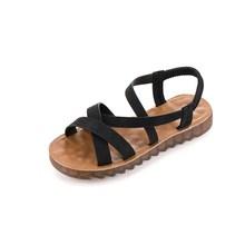 Romwe Cross Strap Open Toe Sandals