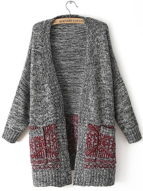 Romwe Women Geometric Pattern Long Coat