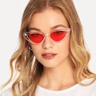 Romwe Tinted Lens Clear Frame Sunglasses