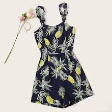 Romwe Fruit Print Cami Romper