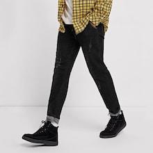 Romwe Guys Drawstring Waist Ripped Jeans