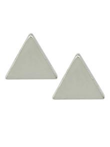 Romwe Silver Small Triangle Stud Earrings