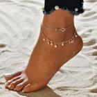 Romwe Star & Infinity Layered Chain Anklet 2pcs