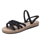 Romwe Criss Cross Braided Slingback Sandals