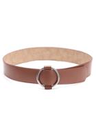 Romwe Camel Smooth Surface Faux Leather Belt