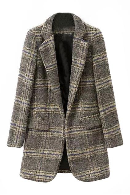 Romwe Striped Open Front Coat