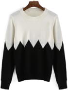 Romwe Women Color-block Slim Jumper