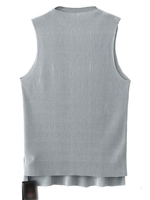 Romwe Grey Sleeveless Dipped Hem Knit T-shirt