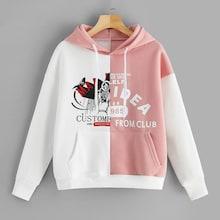 Romwe Letter & Figure Print Kangaroo Pocket Drop Shoulder Hoodie