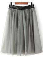 Romwe With Zipper Mesh Skirt