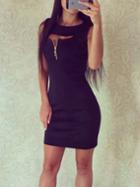 Romwe Cut Out Sexy Bodycon Black Dress With Zipper