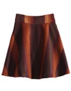 Romwe Striped Woolen Khaki Skirt