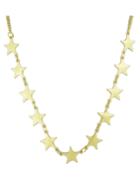 Romwe Simple Gold Color Star Filled Necklace Womens