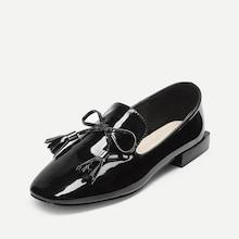 Romwe Plain Bow Tie Flats