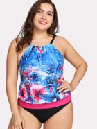Romwe High Neck Two Piece Swimwear