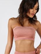 Romwe Suede Tube Top