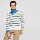 Romwe Men Striped High-neck Jumper