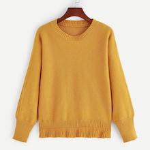 Romwe Ruffle Hem Solid Jumper