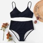 Romwe Plus Criss Cross Bikini Set