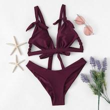 Romwe Cut-out Bikini Set