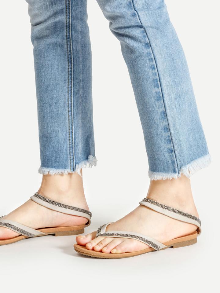 Romwe Casual Strappy Flat Sandals