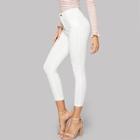 Romwe Solid Ankle Jeggings