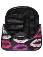 Romwe Lipstick Print Zipper Makeup Bag