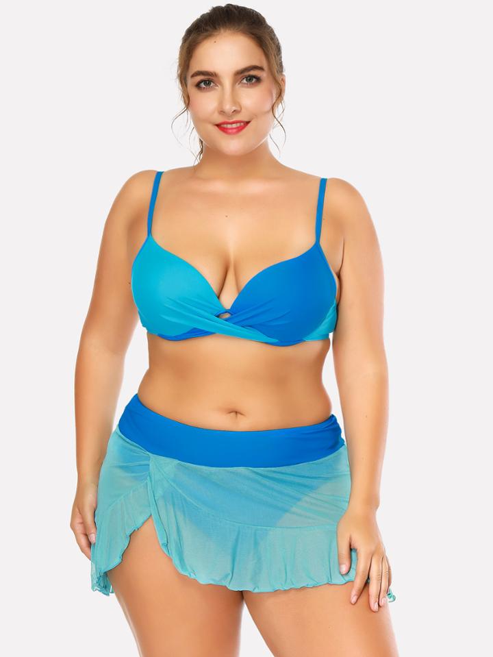 Romwe Ruffle Push Up Bikini Set