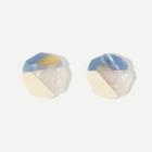 Romwe Color Block Patched Stud Earrings