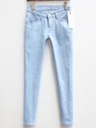 Romwe Denim Slim Light Blue Pant