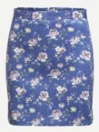 Romwe Blue Florals Bodycon Skirt