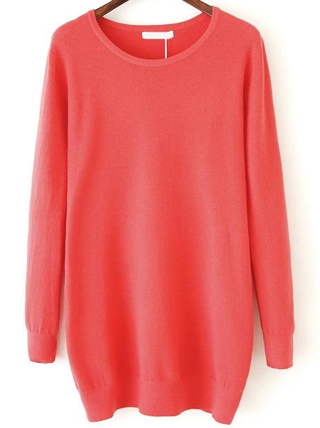 Romwe Women Long Sleeve Melon Sweater
