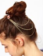 Romwe Bridal Rhinestone Hair Comb With Chain