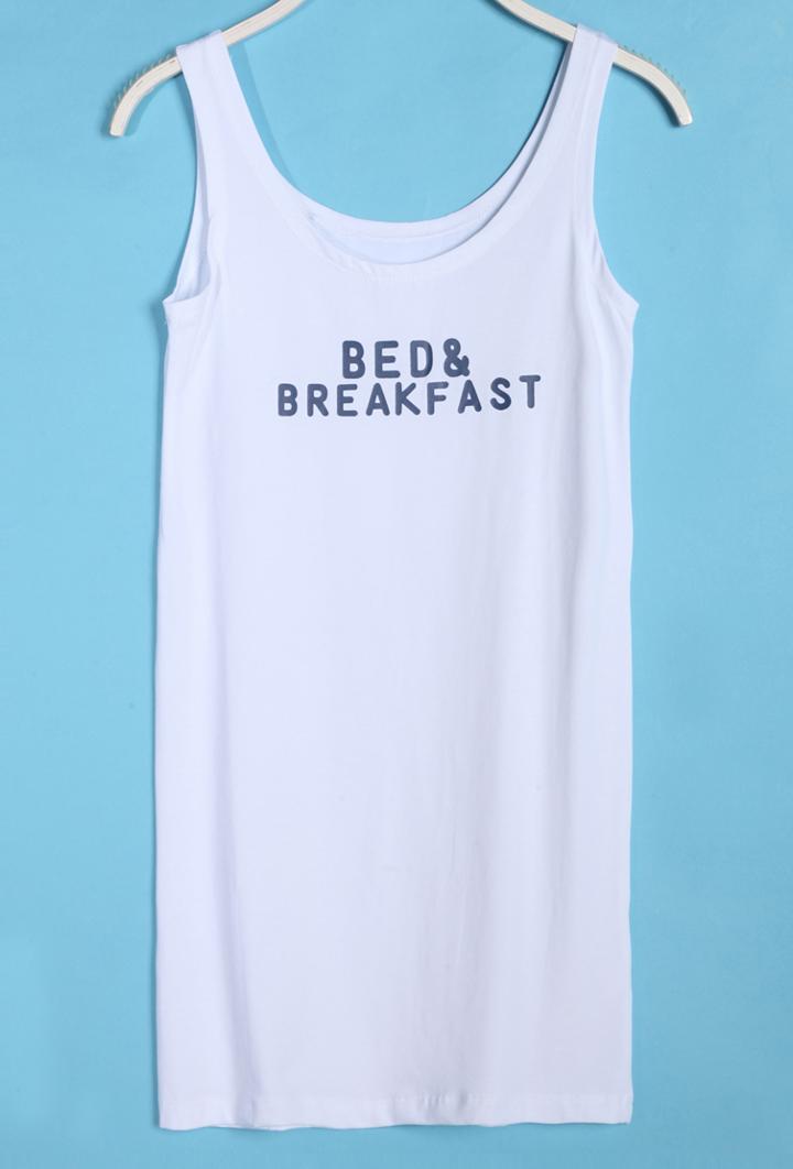 Romwe Round Neck Letter Print Vest