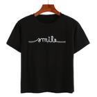 Romwe Embroidery Letter T-shirt