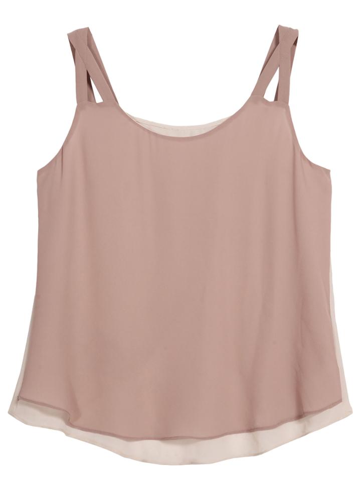 Romwe Cross Strap Chiffon Vest