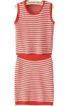 Romwe Striped Knit Tank Top With Orange Skirt
