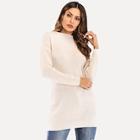 Romwe Drop Shoulder Solid Longline Jumper