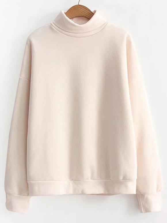 Romwe Turtleneck Boyfriend Sweatshirt