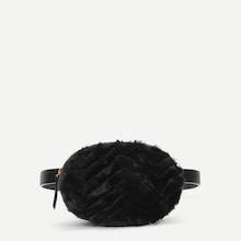 Romwe Faux Fur Detail Zipper Bum Bag
