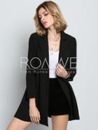 Romwe Black Long Sleeve Lapel Blazer