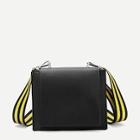Romwe Crossbody Bag With Striped Strap