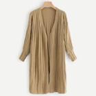 Romwe Drop Shoulder Ribbed Knit Cardigan