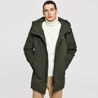 Romwe Men Pocket & Drawstring Detail Solid Hooded Coat
