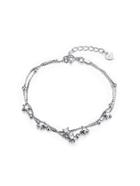 Romwe Metal Star Detail Layered Link Bracelet