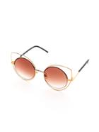 Romwe Double Frame Brown Lens Sunglasses