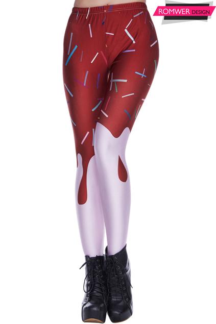 Romwe This Is Print Donut Print Leggings